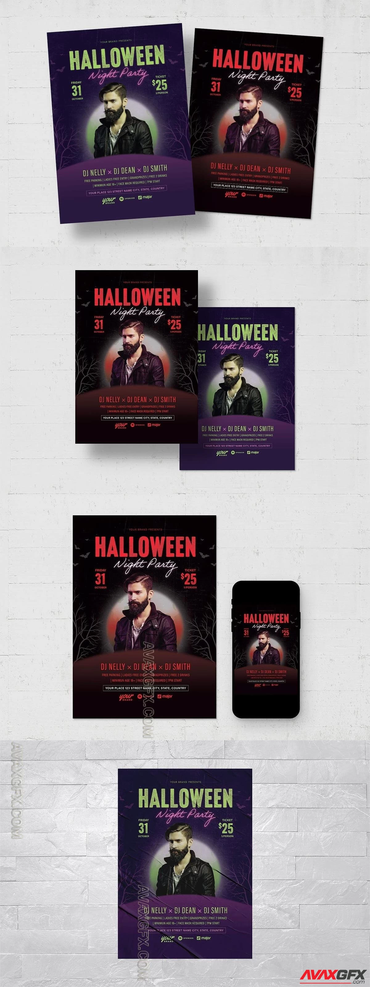 Halloween Party Flyer Template 8M4ZX7Z [PSD]