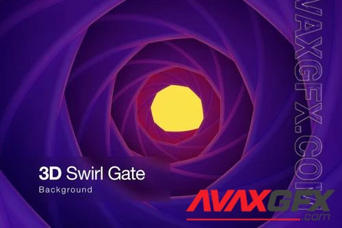 3D Swirl Gate Twisted Hexagonal Background