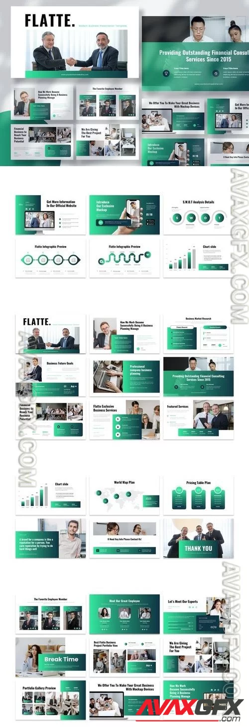 Flatte - Business PowerPoint, Keynote and Google Slides Template [PPTX]