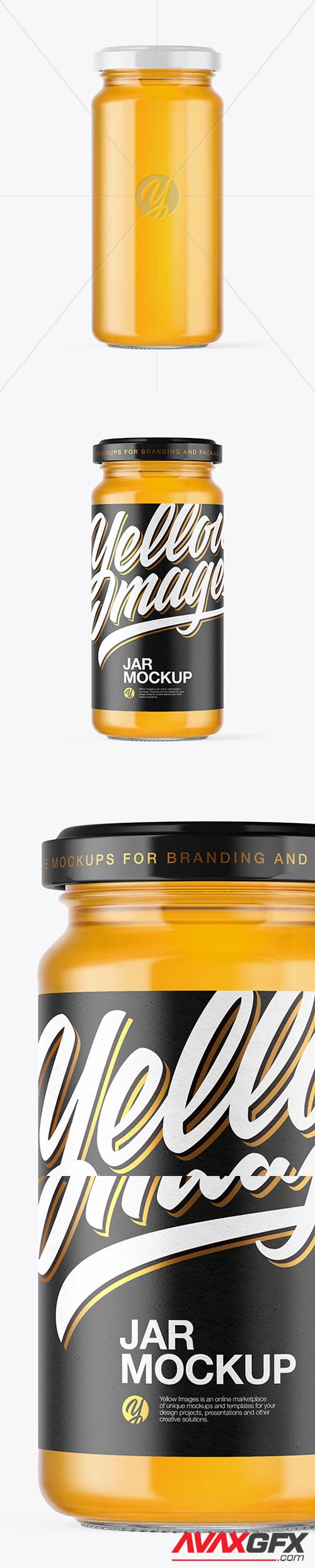 Clear Glass Honey Jar Mockup 50324