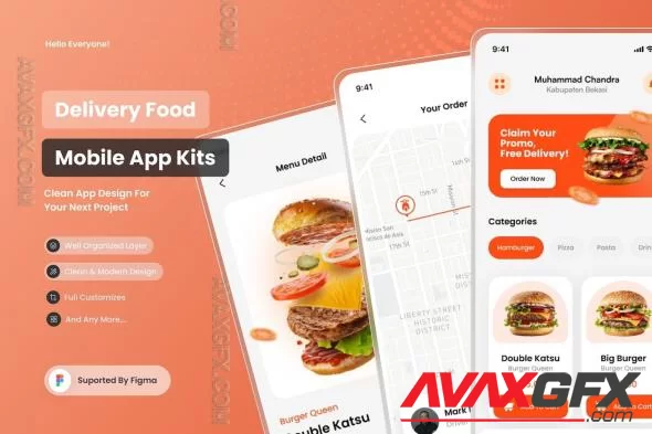 Delivery Food - Mobile App UI Kits 4XGA9K5