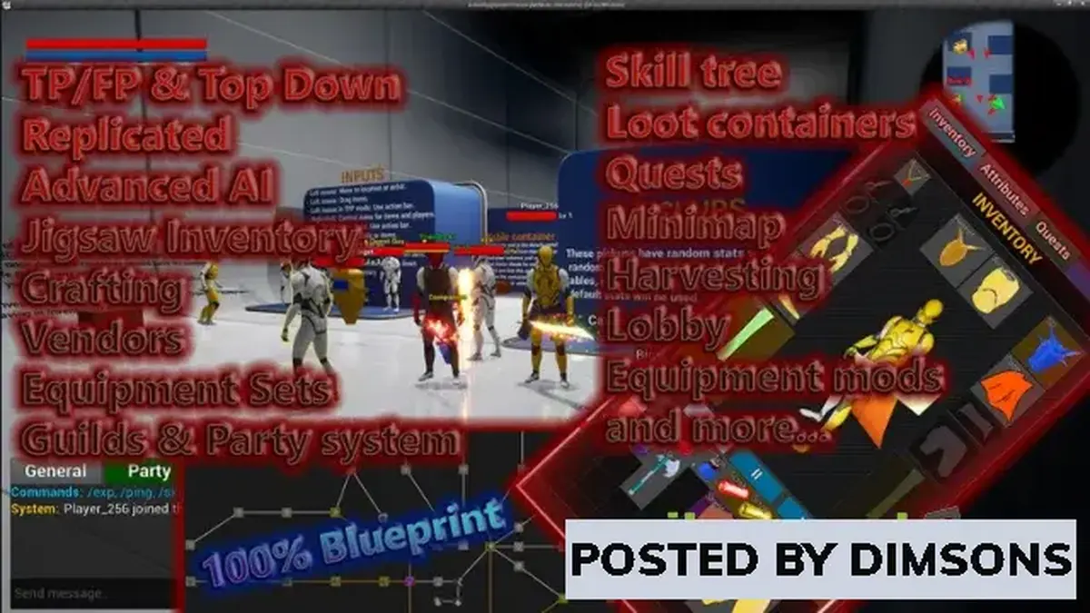 Unreal Engine Blueprints Action RPG Multiplayer Starter Template v5.3