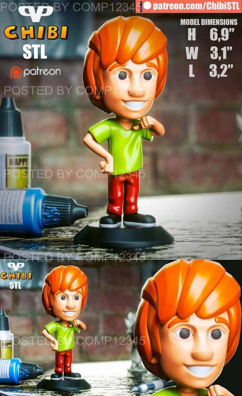 Shaggy Chibi 3D Print