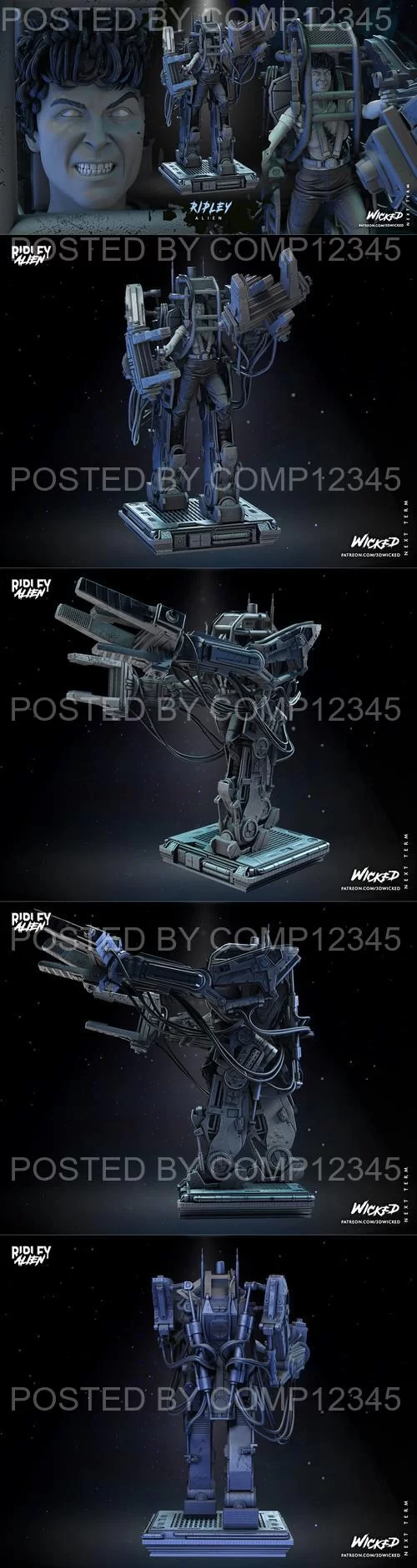 WICKED - Power Loader and Ripley Sculpture 3D Print