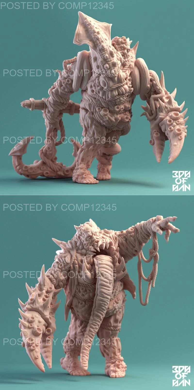 Zombie Sea Giant 3D Print