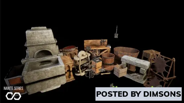 Unreal Engine Props Blacksmith Props - Blacksmith Forge- Medieval Props v5.0-5.2