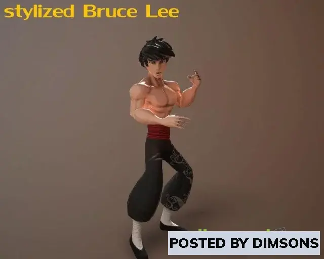 3D Models Bruce Lee stylized