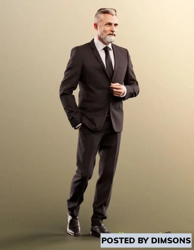 3D Models Business man beard gray best ager boss