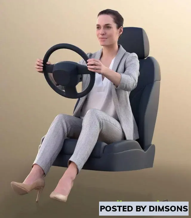 3D Models Business Woman Driving A Car