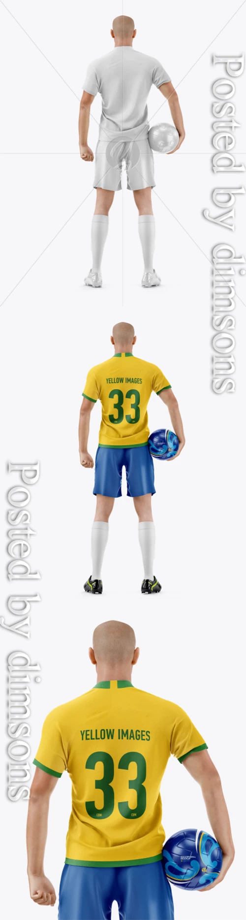 Soccer Player with Ball Mockup 41273 Layered TIF