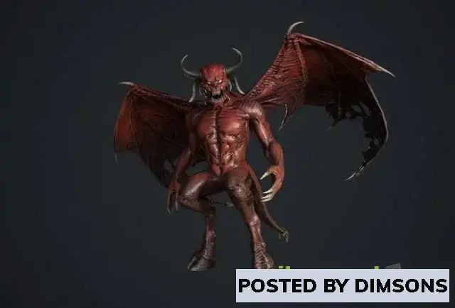 3D Models Demon 3 with wings