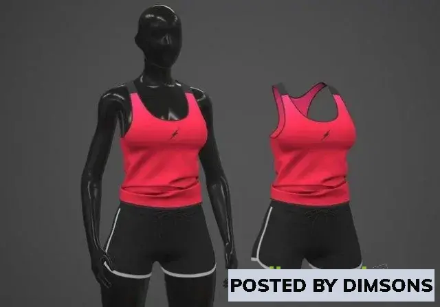 3D Models Female Sportswear gym clothing 1