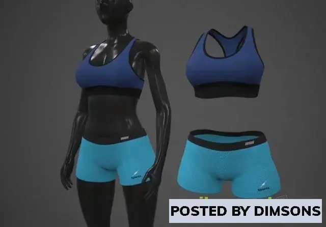 3D Models Female Sportswear gym clothing 3