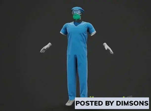 3D Models Male Doctor Uniform Nurse surgeon