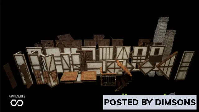 Unreal Engine Props Modular Houses (Houses, House, Modular House, Medieval House) v5.0-5.2