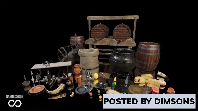 Unreal Engine Props [Nanite] Medieval Food & Dining Kit - Food Props v5.0-5.2