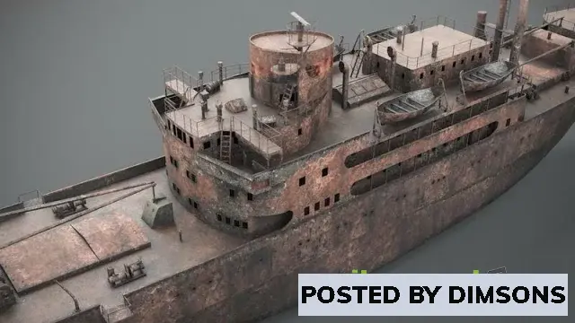 3D Models Old rusted abandoned vessel