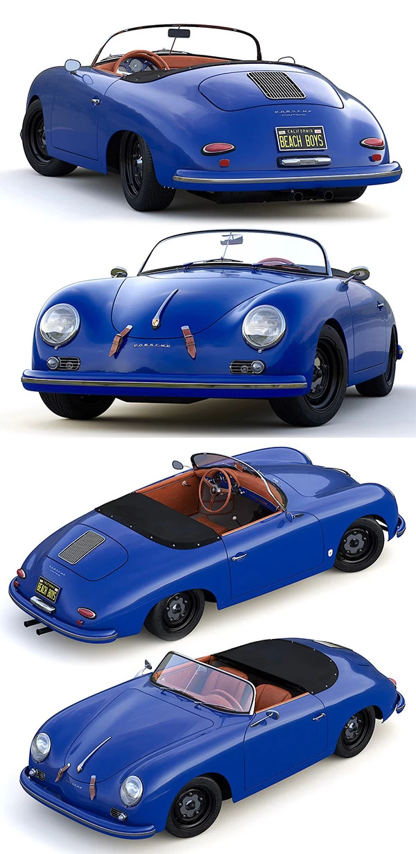 Porsche 356 A Speedster 1956 3D Model