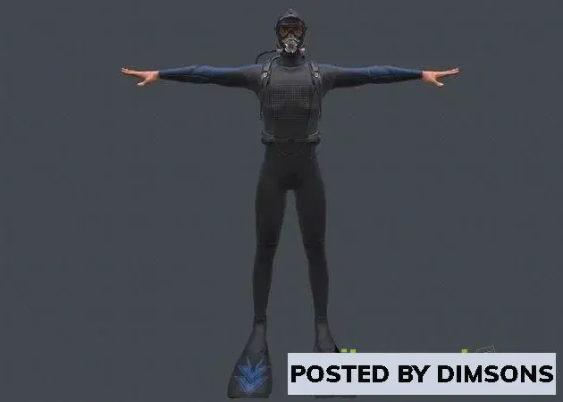 3D Models Scuba diver rigged