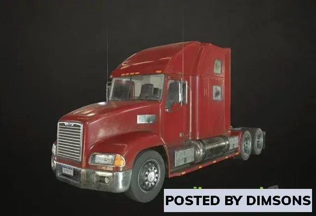 3D Models Semi Truck Tractor – Red