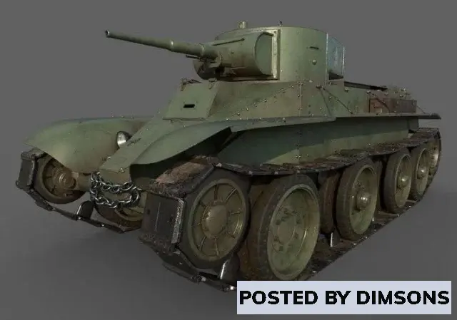 Military Soviet Tank BT-5 - 3D Model