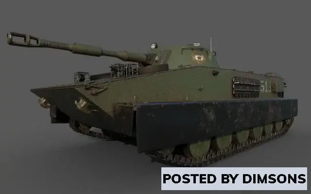 Military Soviet Tank PT-76 - 3D Model