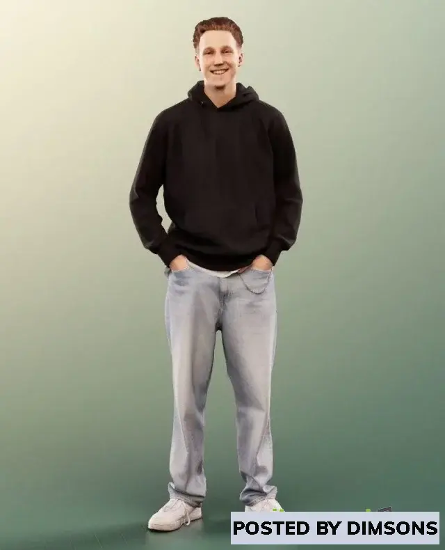 3D Models Standing Casual Young Man