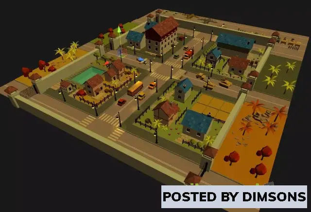 Unity 3D-Models Stylized Simple Cartoon City v1.1