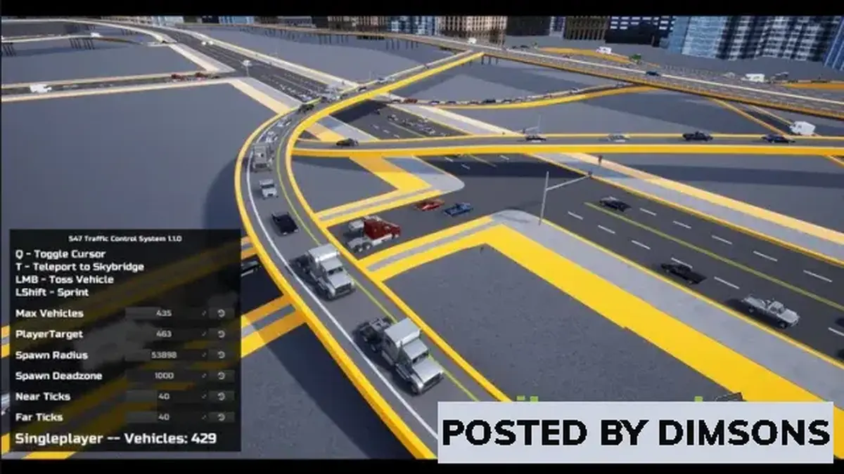 Unreal Engine Blueprints Traffic Control System v4.26-4.27, 5.0-5.2