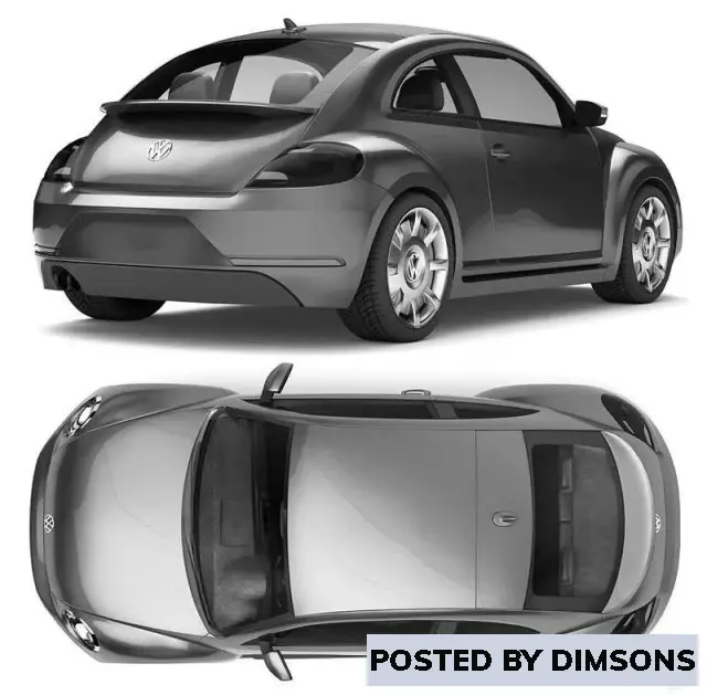 Vehicles, cars Volkswagen Beetle grey - 3D Model