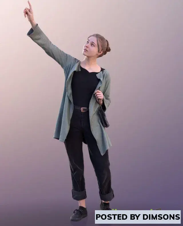 3D Models Woman Standing And Pointing