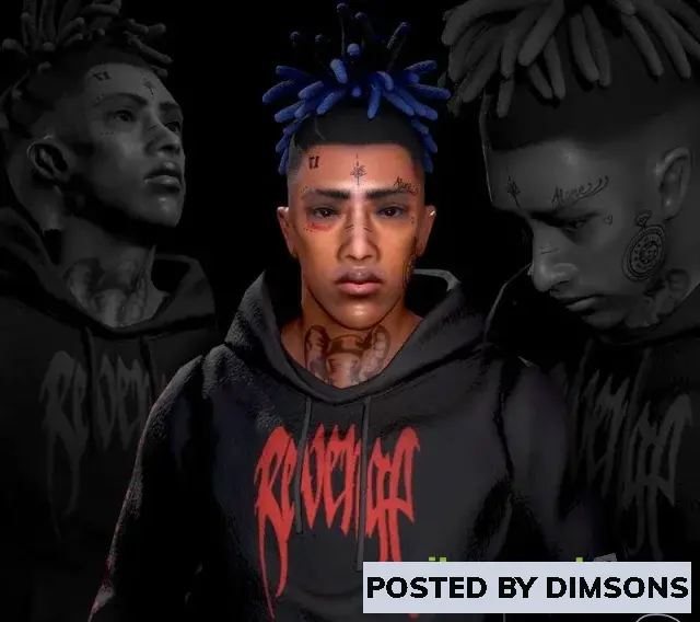 3D Models XXXTENTACION hooded sweatshirt for sims