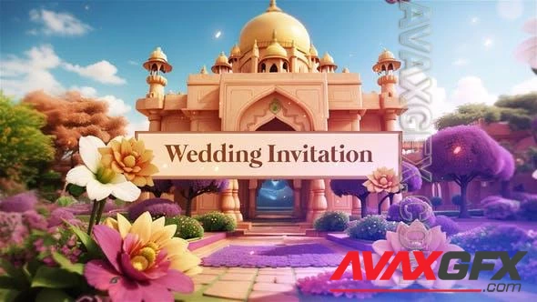 3D Indian Character Design Wedding Invitation Slideshow 47980965 [Videohive]