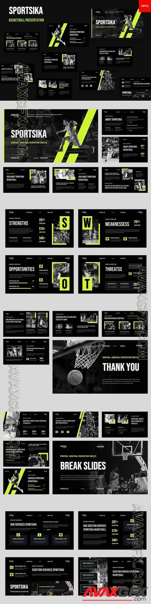 Sportsika - Sport Basketball PowerPoint, Keynote and Google Slides Templates