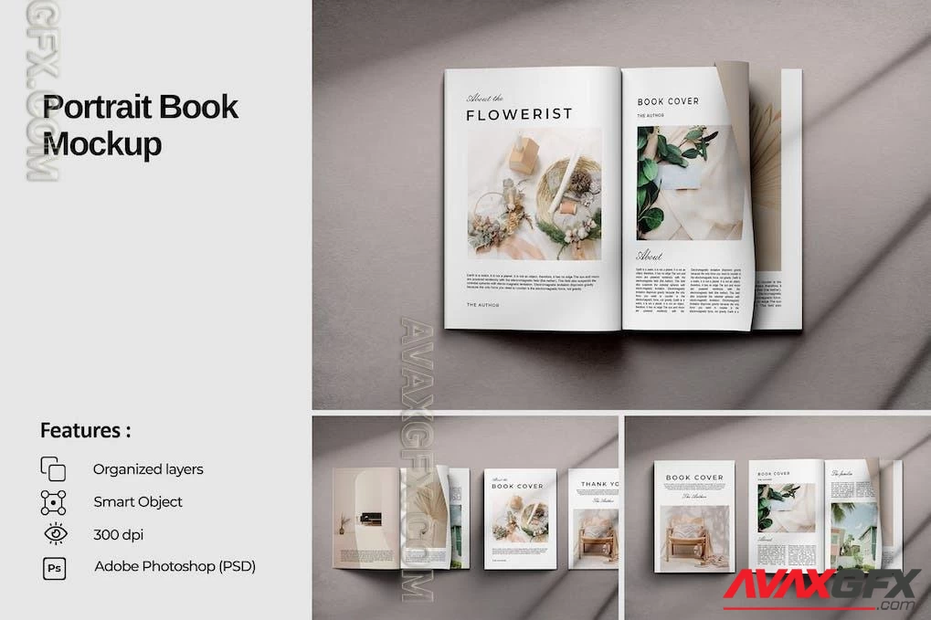 Portrait Book Mockup