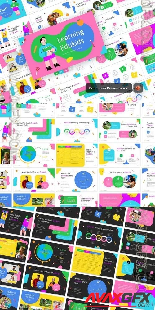 Edukids Learning PowerPoint Template PPTX