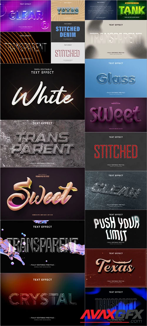 20 Psd style text effect editable set vol 5