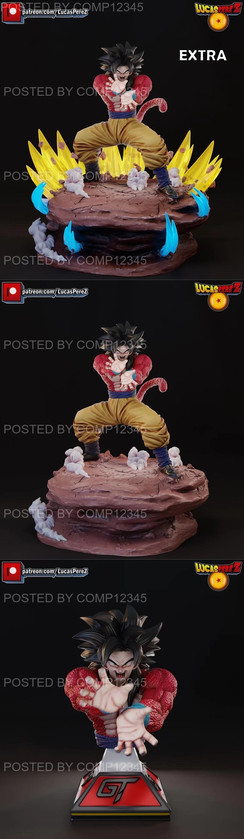 Goku SSJ4 Figura Regular and Extras and Busto