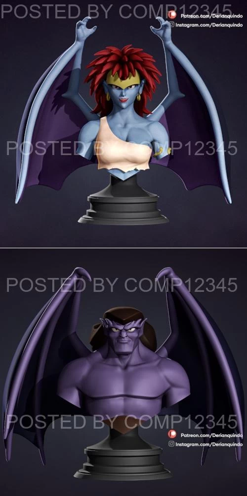 Gargoyles - Demona and Goliath v02