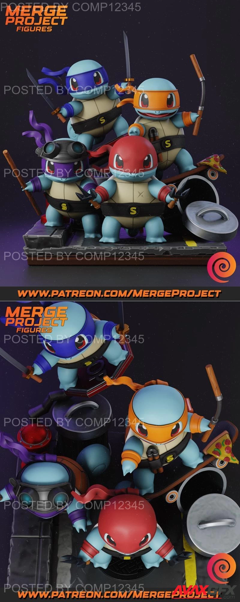 Merge Project Figures - Teenage Mutant Ninja Squirtles