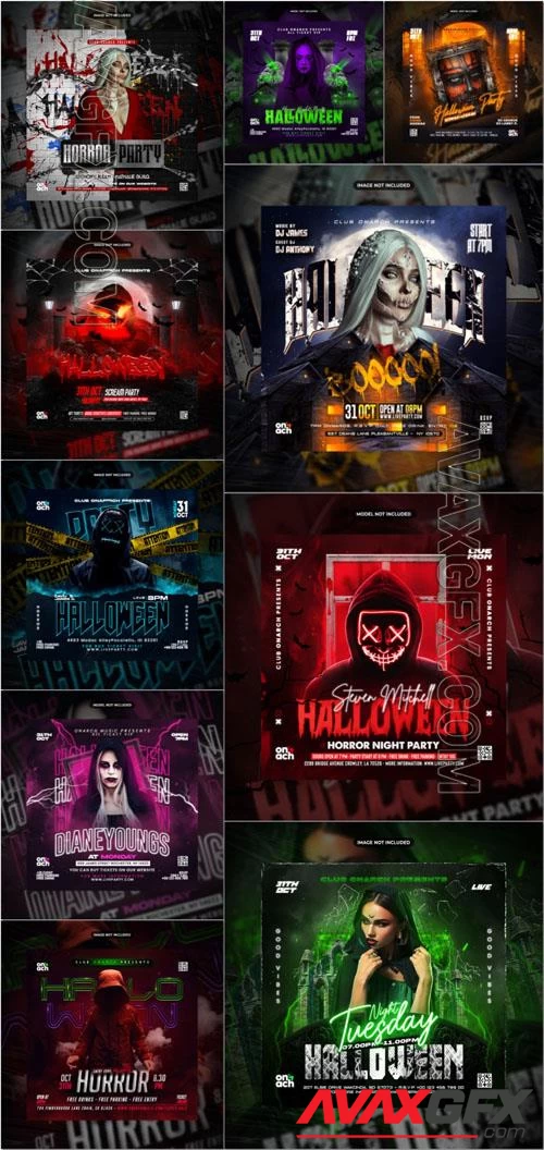 Happy halloween psd poster design vol 7