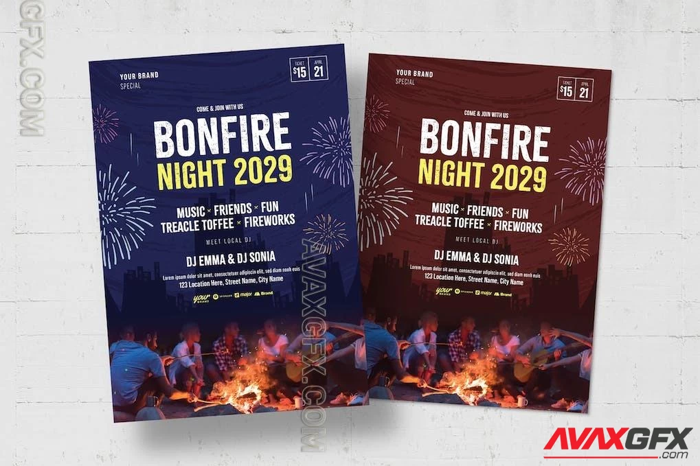 Bonfire Night Flyer Template PBXF6H4