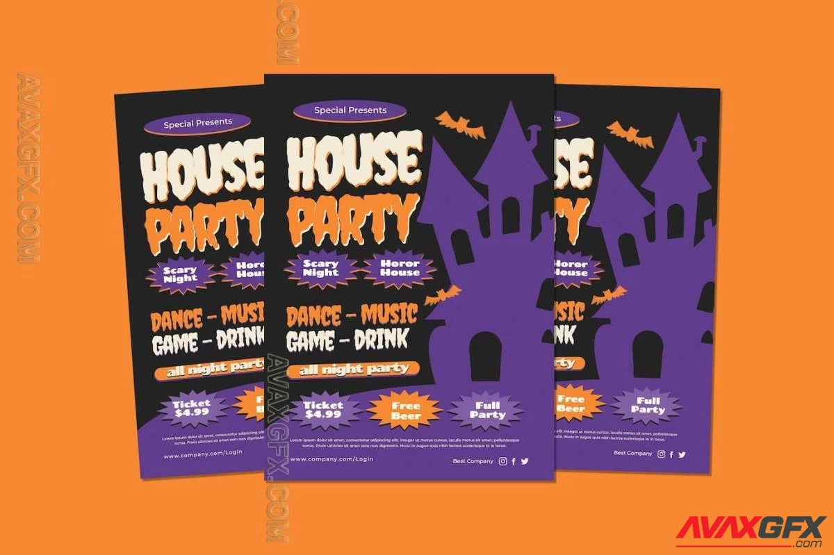 House Horor Party Flyers
