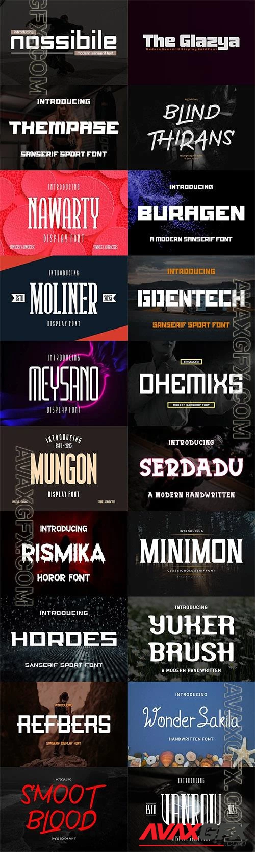 20 Fonts Bundle 3 2023 [OTF, TTF]