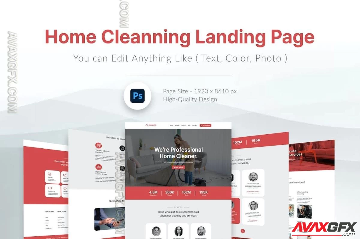Home Cleanning Landing Page Design Template
