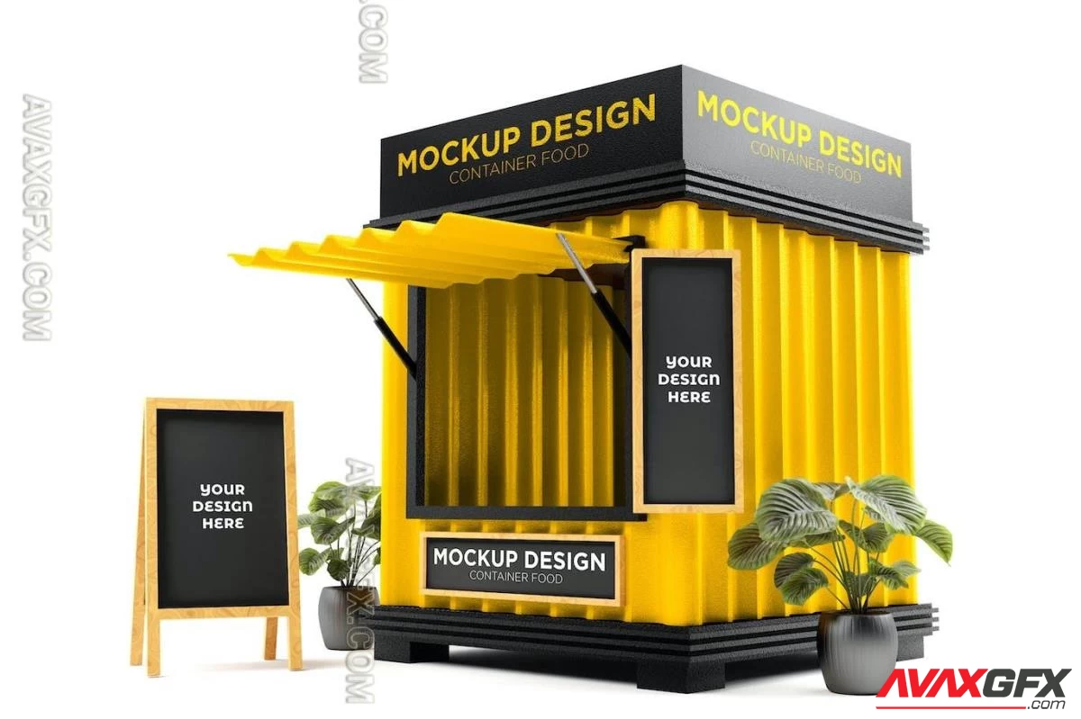 Booth Container Food Stand Mockup