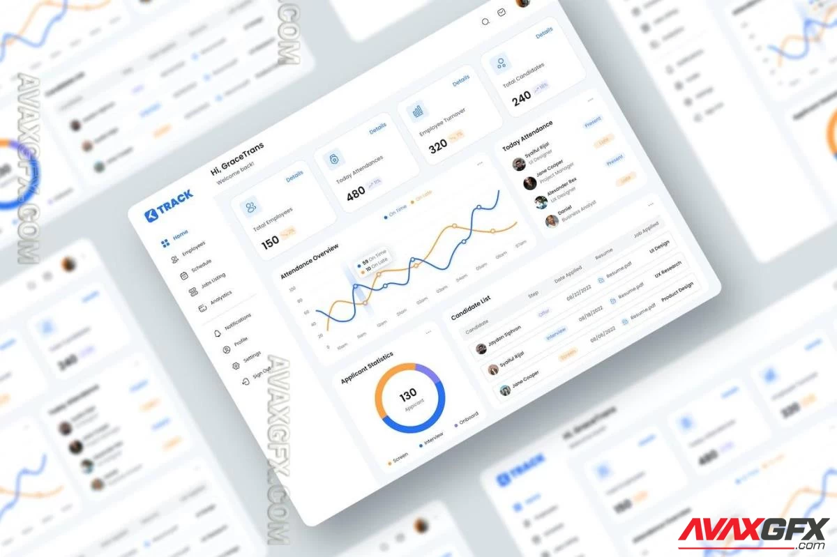 HR Admin Dashboard UI Kits Figma