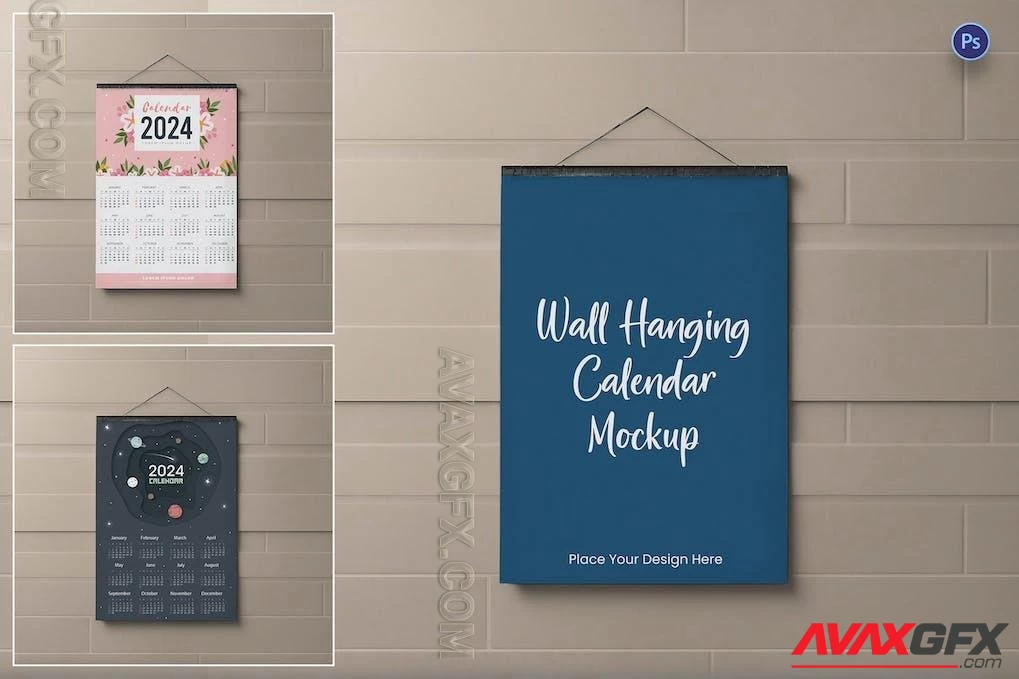 Wall Hanging Calendar Mockup