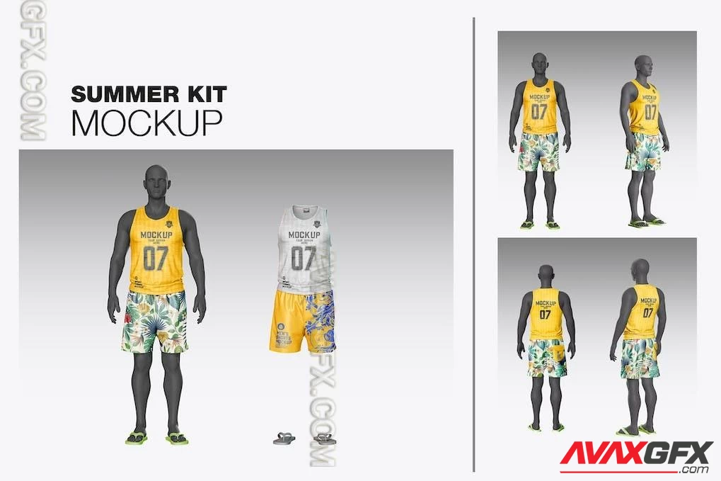 Beach Kit with Avatar Mockup