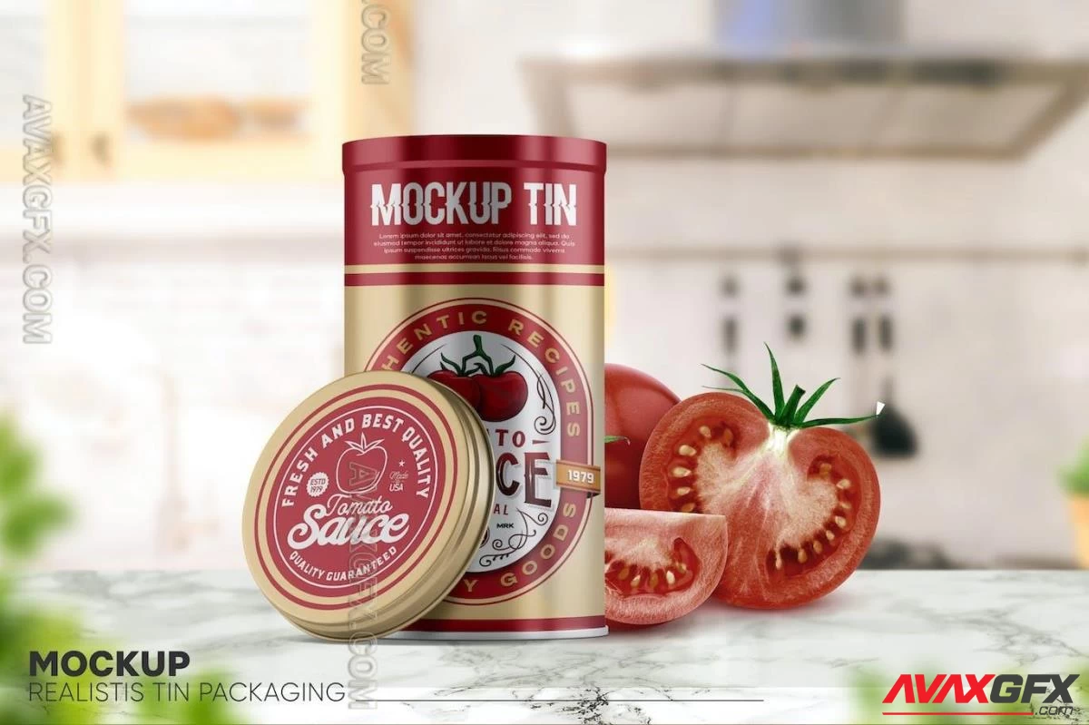 Tin packaging Mockup